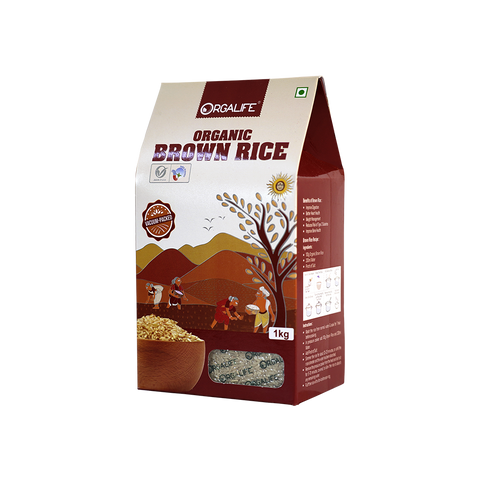 Buy organic brown unpolished brown rice online in chhattisgarh at best price.