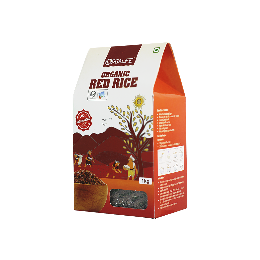 approx value of red rice nutrition facts [100g]  Protein 8.89 g  Calories 356 Kcal   Carbohydrate 75.56 g  Fiber 11.1 g Fat 3.33 g