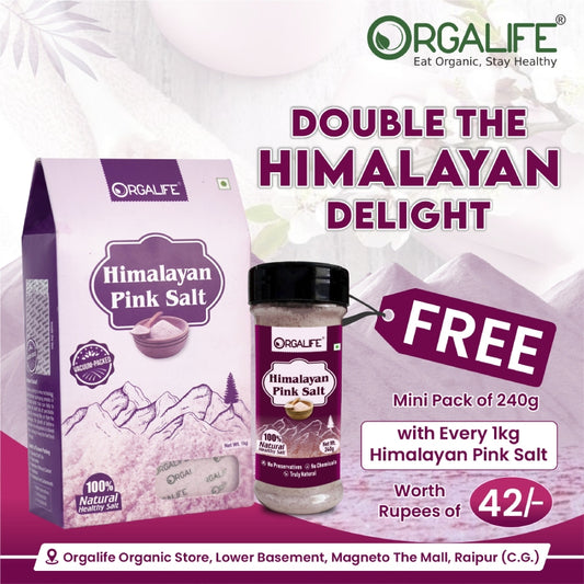 Natural Himalayan Pink Salt 1kg with 240g Mini Pack